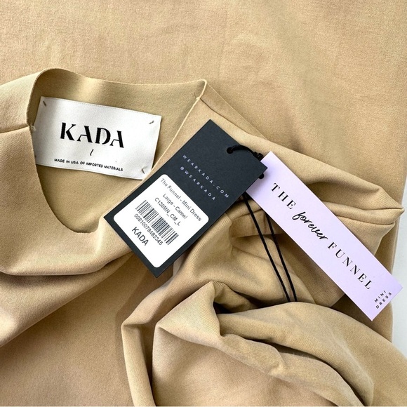 Kada NWT The Forever Funnel Neck Mini Dress Long Sleeve Lux Bodycon Stretchy - L - Picture 10 of 14